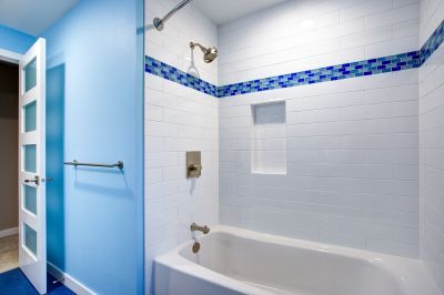 Vivid Blue Shower Tile